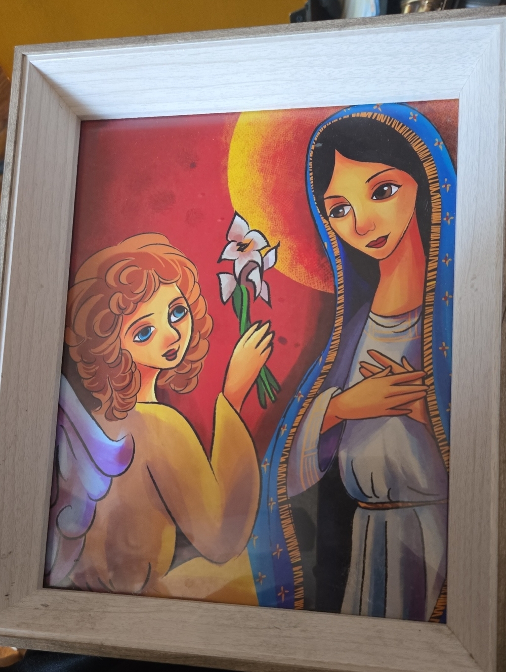 Virgin Mary And Archangel Gabriel Framed Picture Depicting "The Annunciation"
